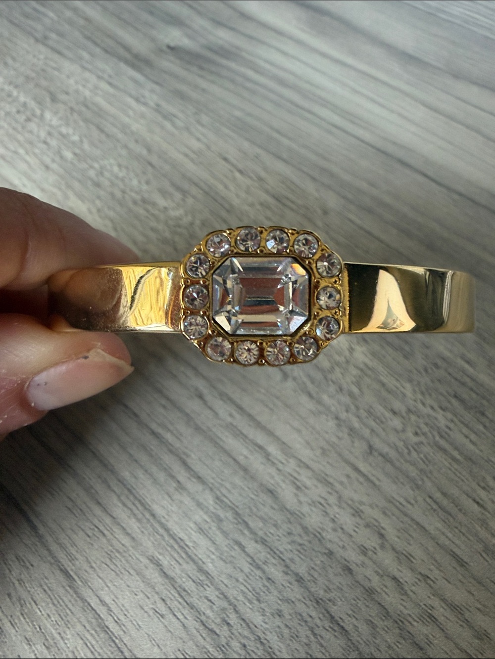 Gold-Tone Crystal Halo Bangle Bracelet - Women's Jewelry